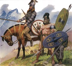 touw Phalanx rammelaar Gallisch leger en wapens